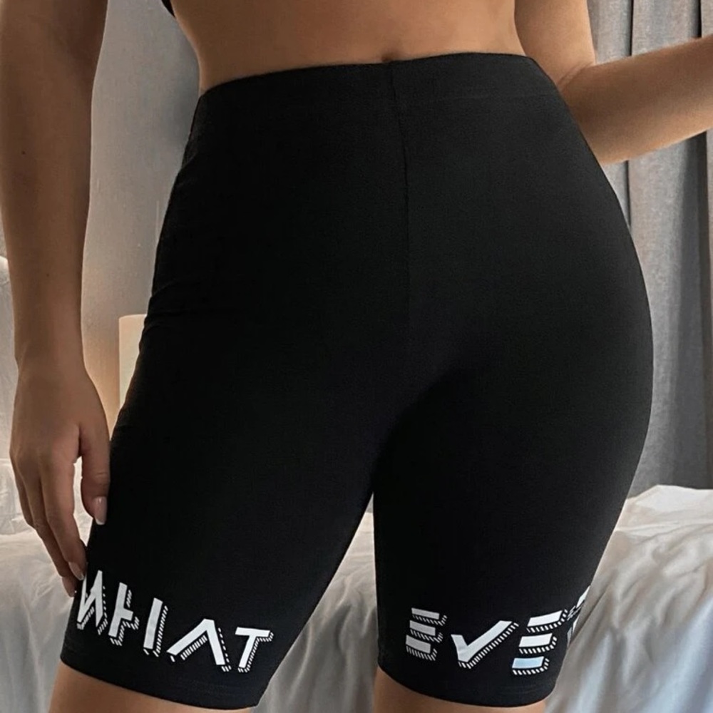 Letter graphic biker shorts (sold out online)